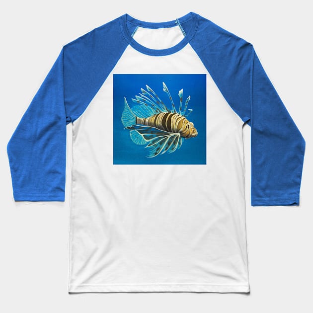 Lionfish Baseball T-Shirt by TinBennu